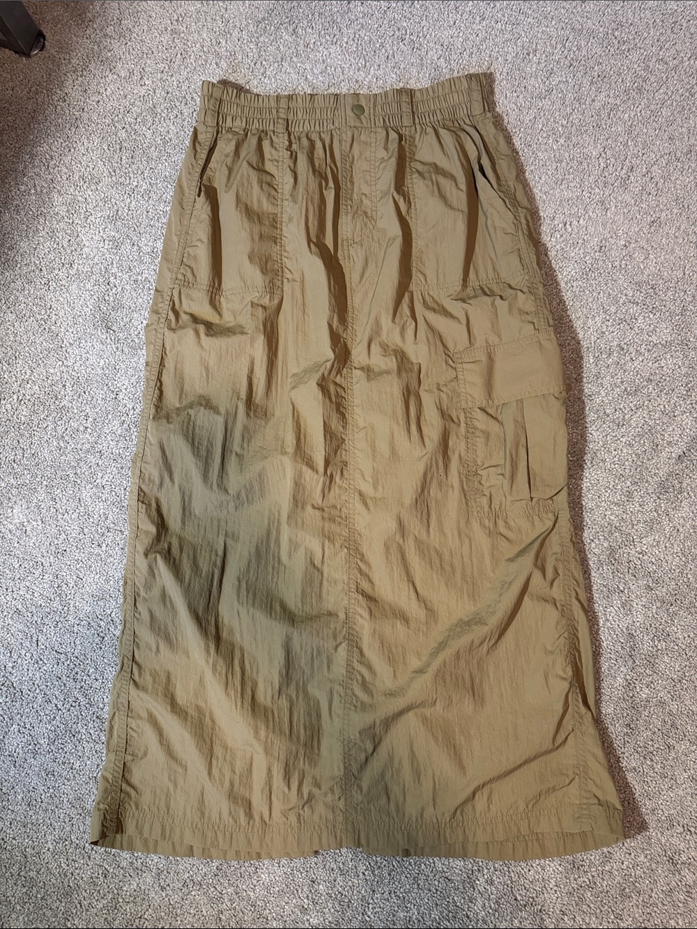 Offline by Aerie Classic Olive Cargo Nylon Midi Skirt